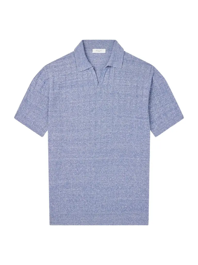 Boglioli Ribbed Linen and Cotton-Blend Polo Shirt - Men