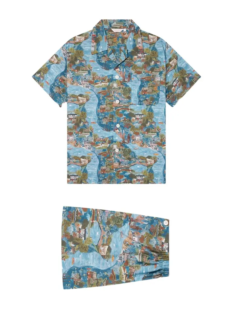 Derek Rose Ledbury 100 Printed Cotton Pyjama Set - Men