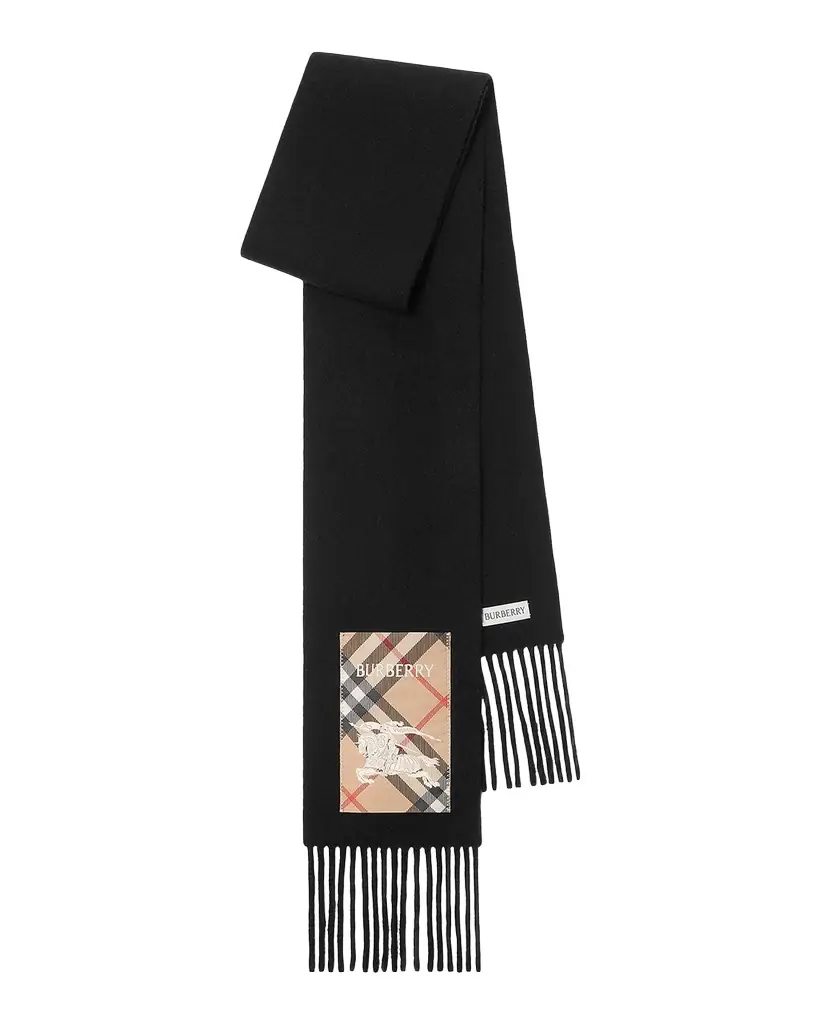 Burberry Check Label Cashmere Scarf