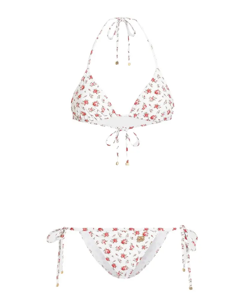 Dolce & Gabbana Rose Triangle Two-Piece Swimsuit