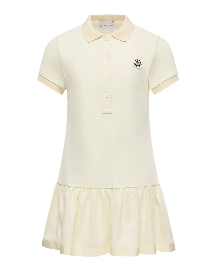 Moncler Girl 's Ruffle-Hem Polo Dress, Size 4-