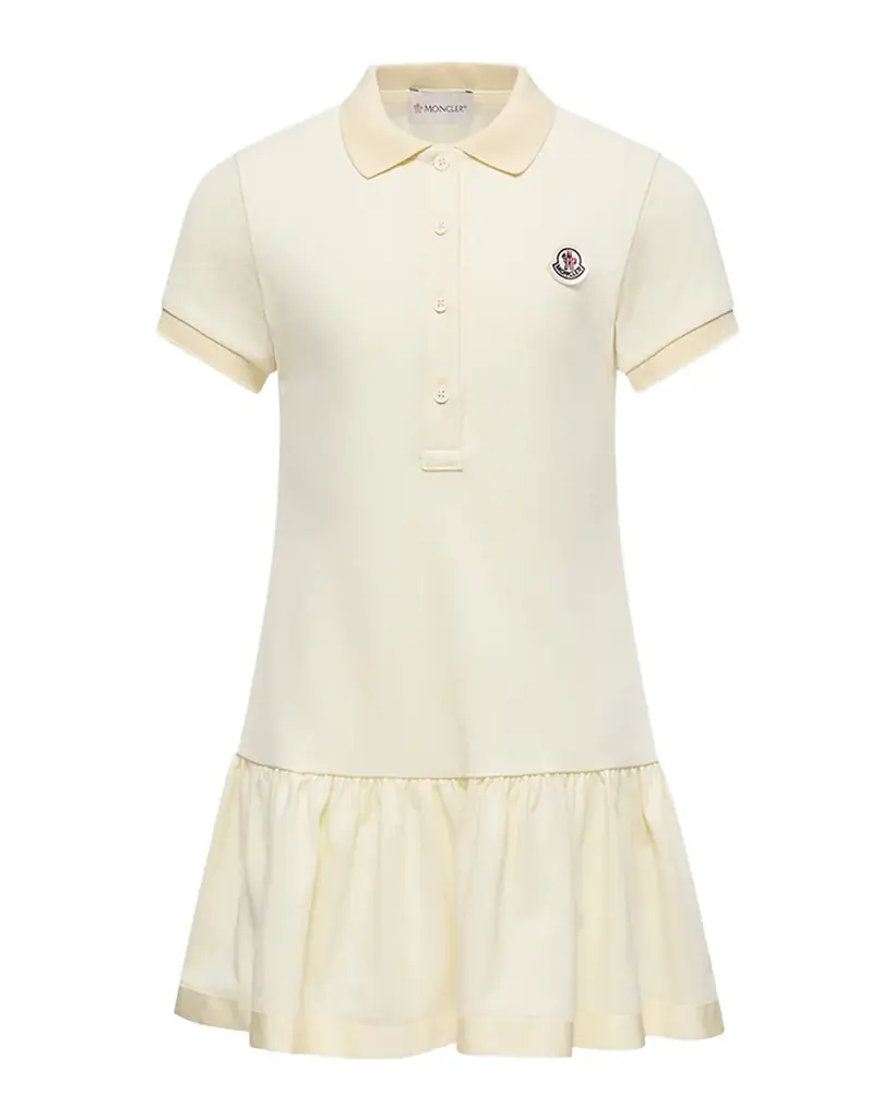 Moncler Girl 's Ruffle-Hem Polo Dress, Size 12-