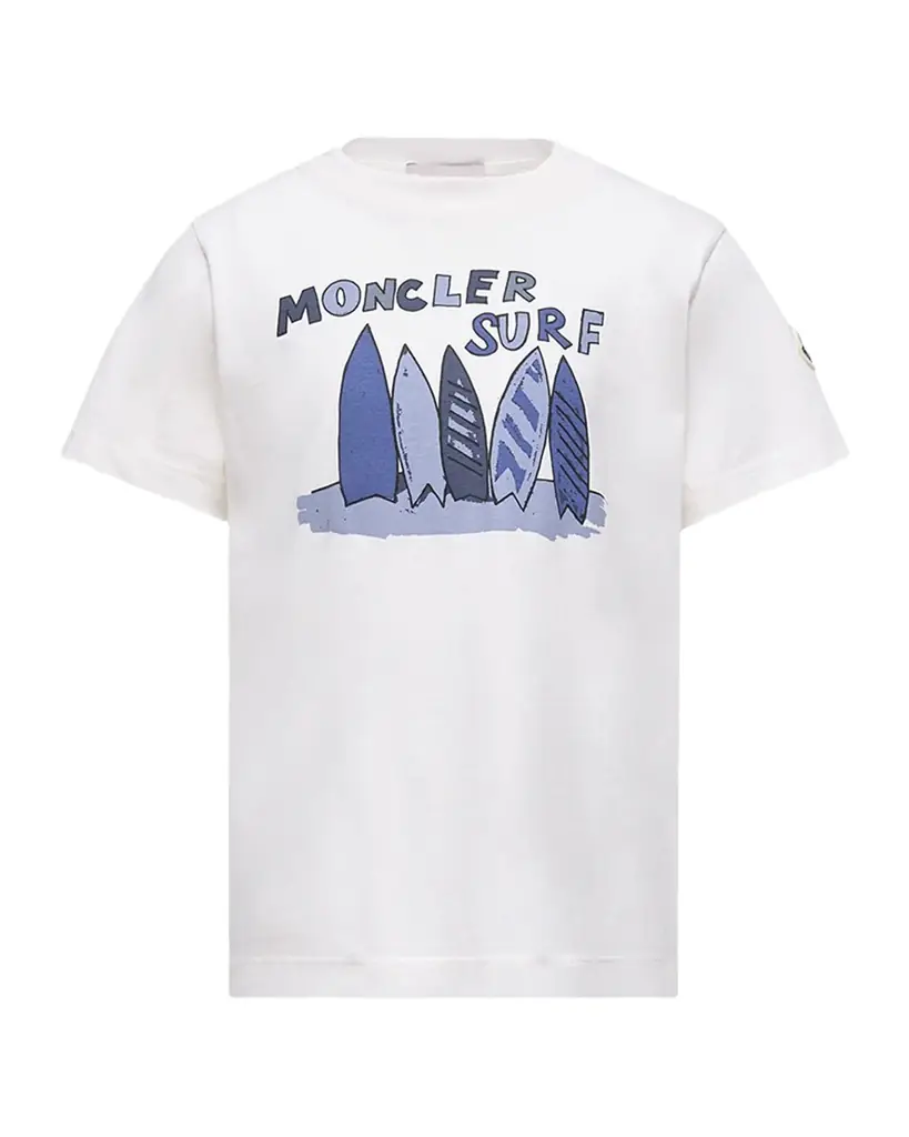 Moncler Boy 's Surf-Print Cotton Jersey T-Shirt, Size 12-14