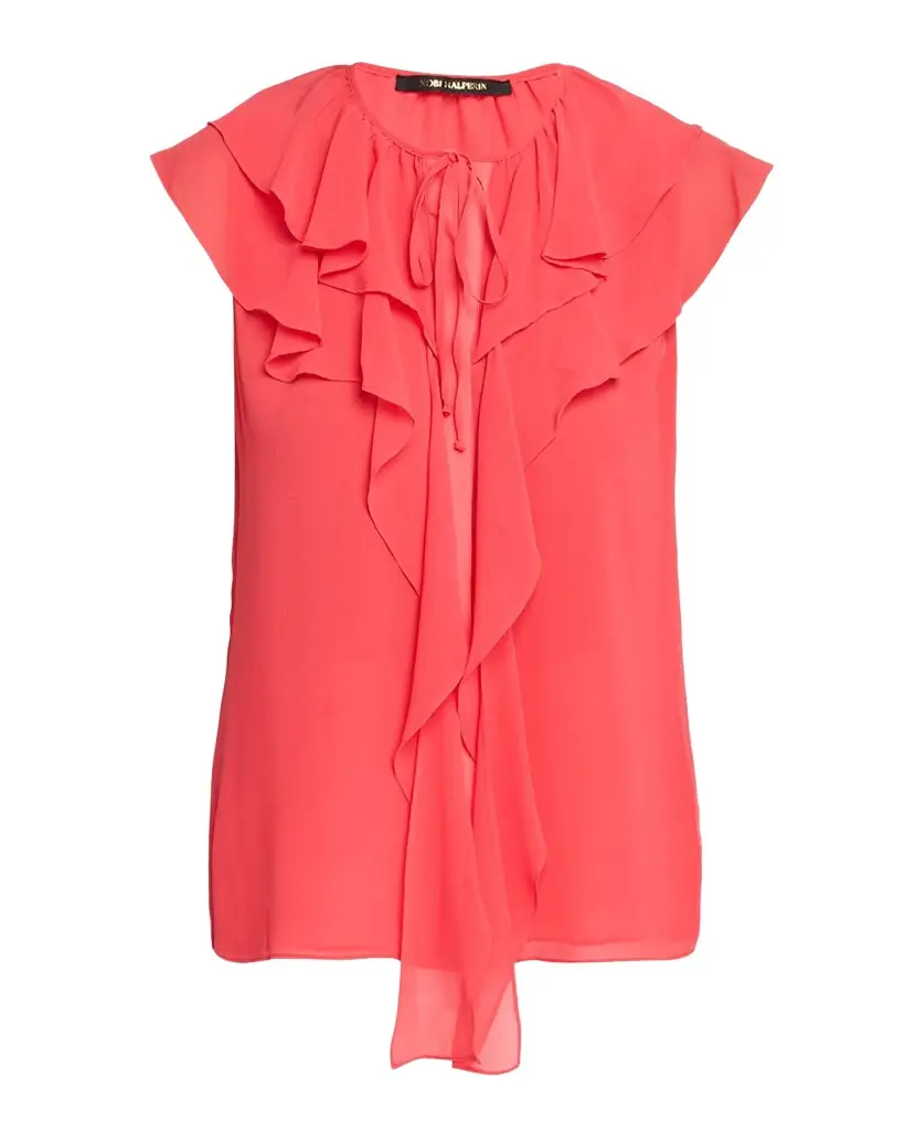 Kobi Halperin Maren V-Neck Sleeveless Ruffle Blouse