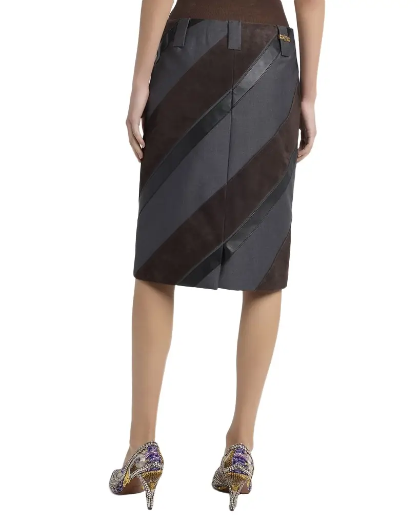 Versace Paneled Midi Skirt