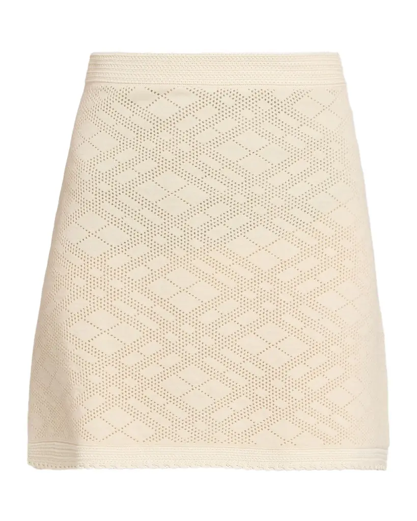 Burberry Check Pointelle Knit Mini Skirt