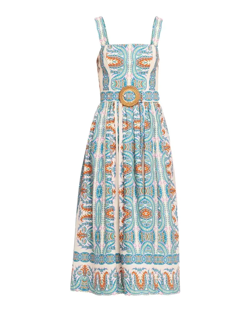 Cara Cara Julie Belted Poplin Midi Dress