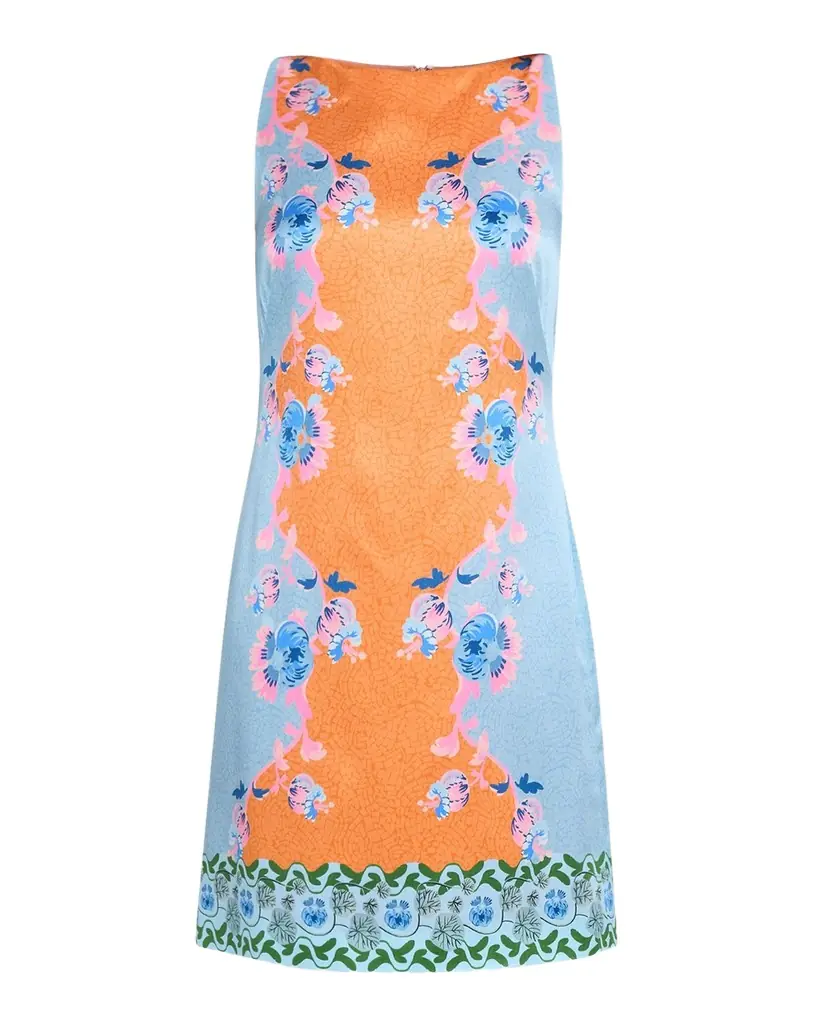 Saloni Alba-B Printed Silk-Blend Shift Dress