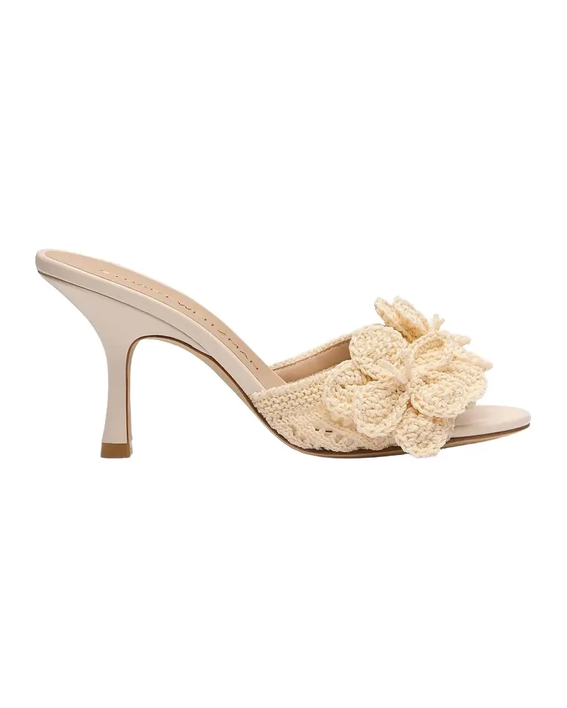 Stuart Weitzman 85mm Lotus Crochet Slide Sandals