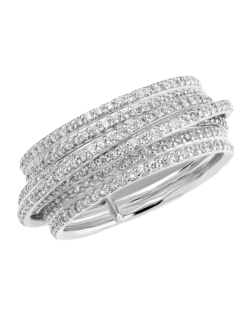 LANA 14K White Gold Kinetic Spinner Diamond Ring, Size 7