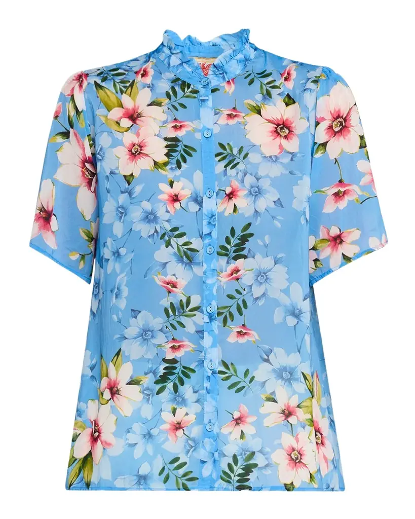 Johnny Was Yoella Floral Short-Sleeve Button-Down Shirt