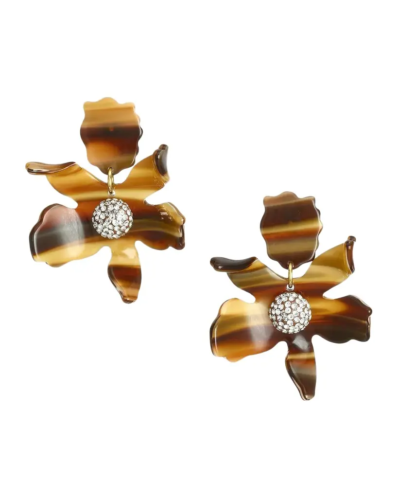 Lele Sadoughi Small Crystal Lily Earrings