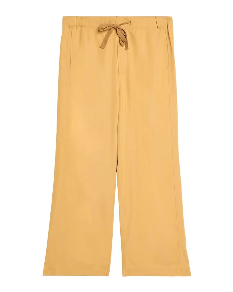 Sanderlak Men 's Viscose Wide-Leg Drawstring Pants