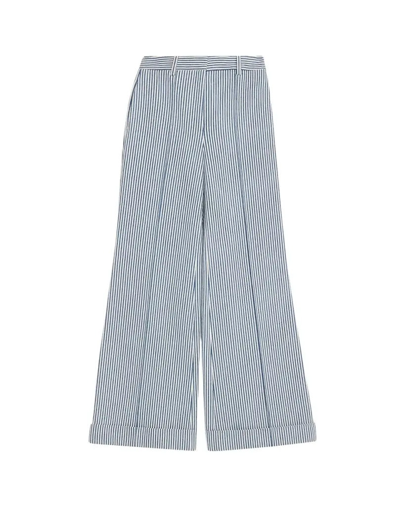 Adam Lippes Deeda Striped Twill Wide-Leg Pants