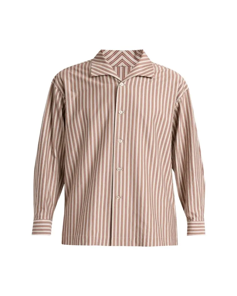 Homme Plisse Issey Miyake Men's Multi-Stripe Polyester Button-Down Shirt