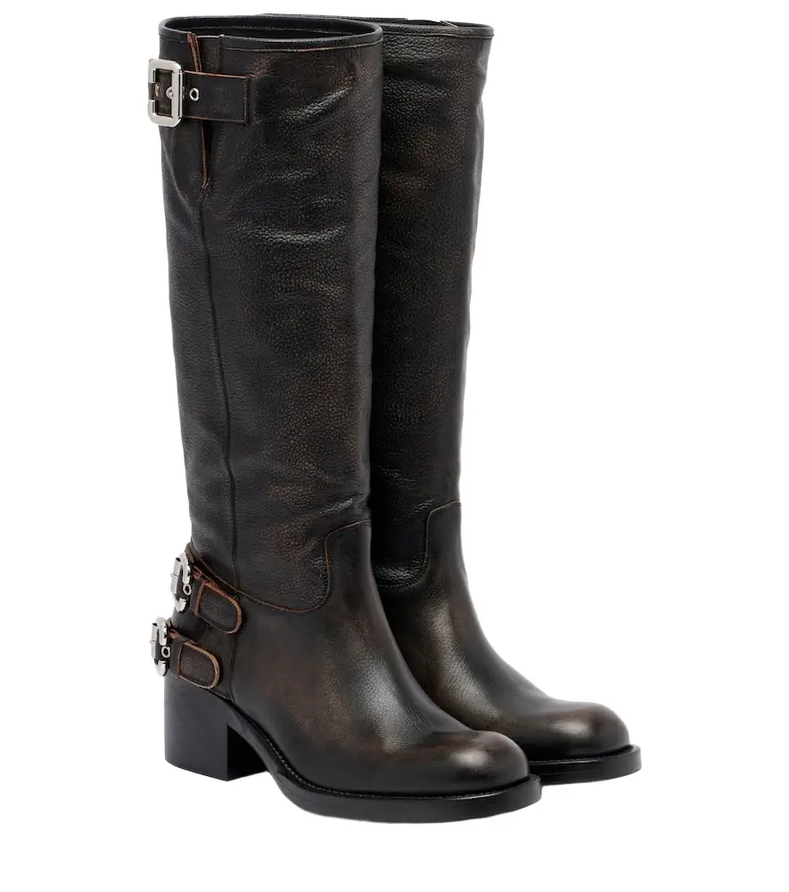 Chloe Chloé Dakota leather knee-high biker boots