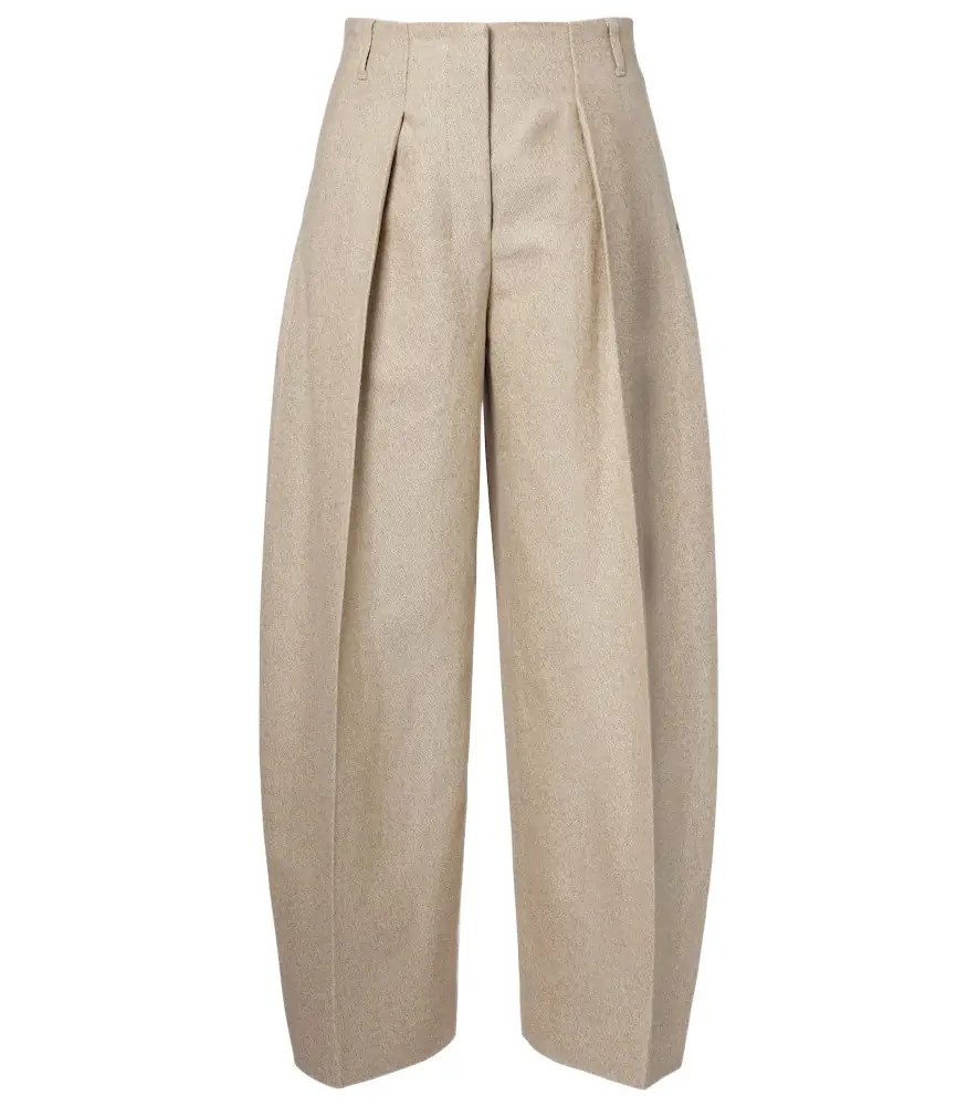 Jacquemus Ovalo cotton and linen barrel-leg pants