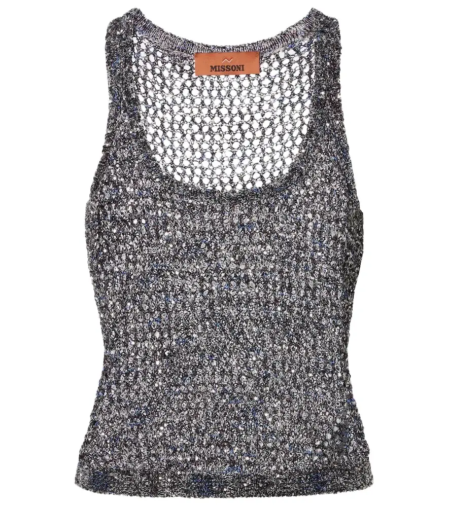 Missoni Sequined knitted tank top