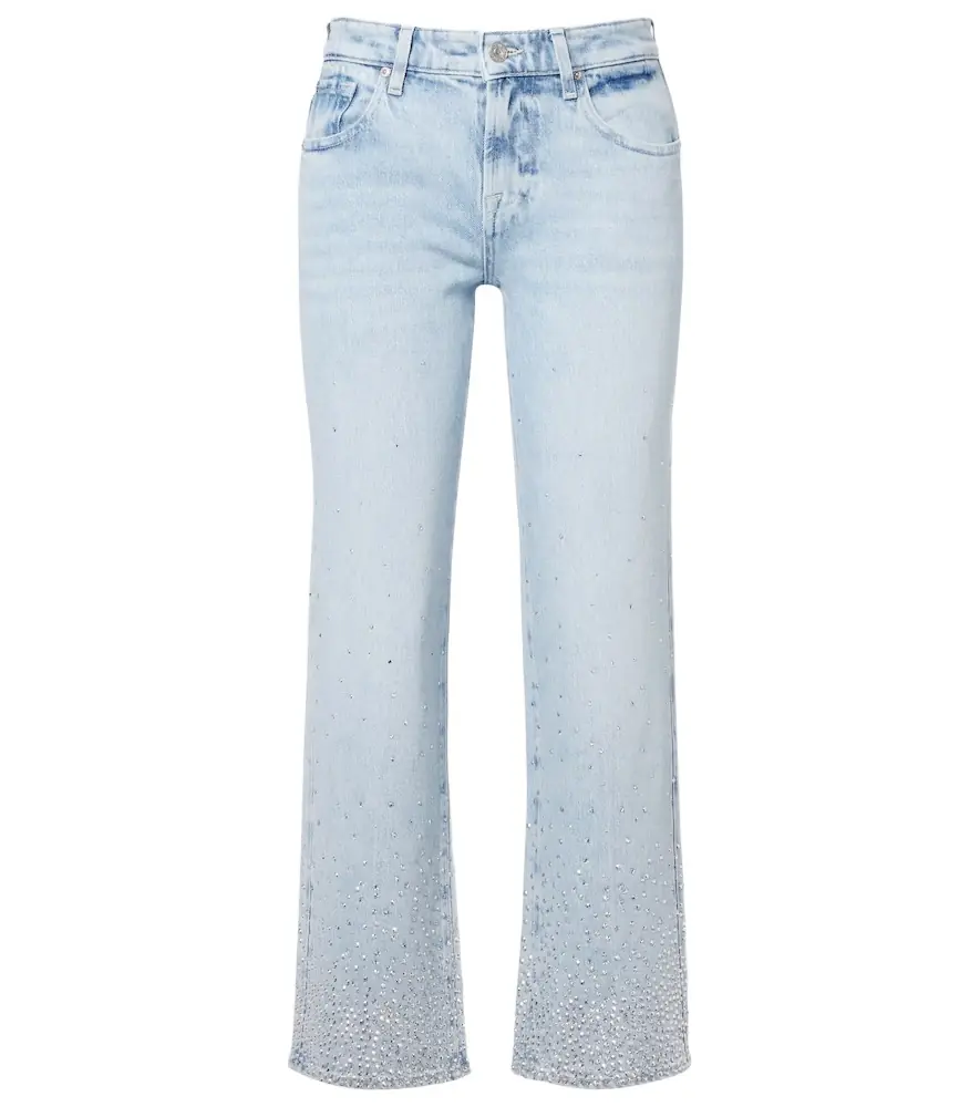 7 For All Mankind Calie embellished straight jeans