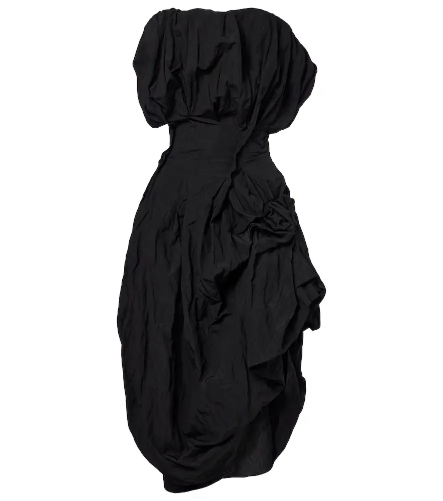Magda Butrym Draped cotton-blend cocktail dress
