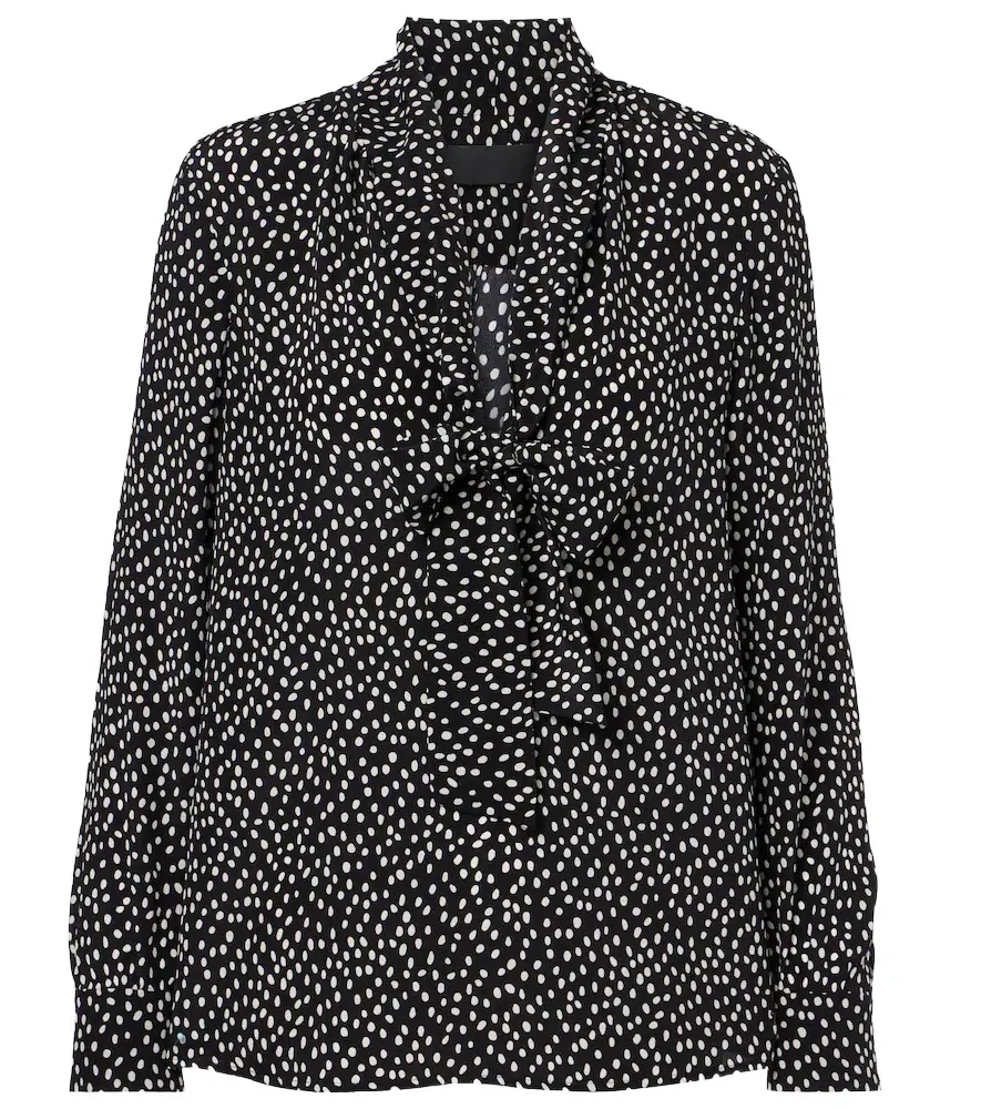 Nili Lotan Janese bow-detail polka-dot silk blouse