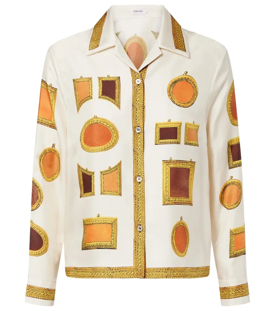 Versace Printed silk twill shirt
