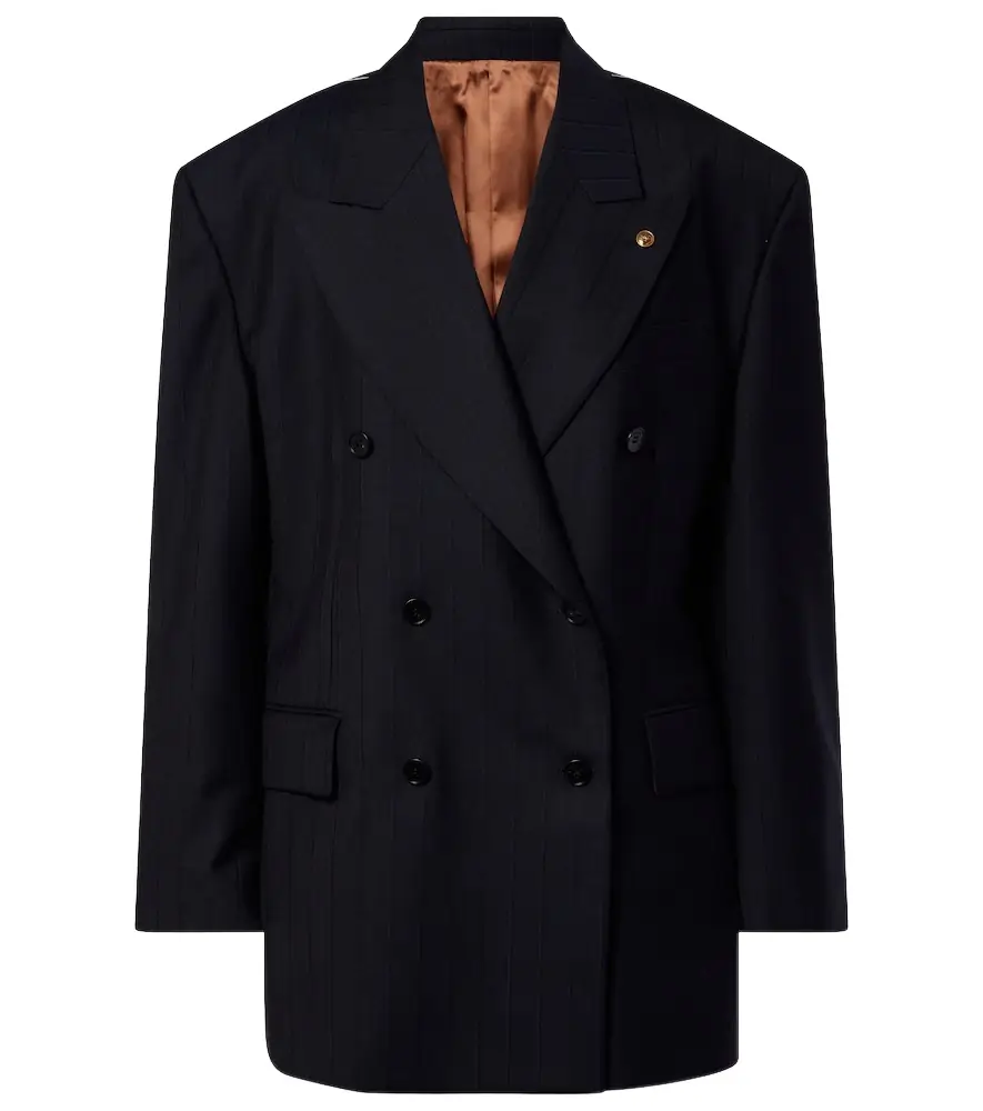 Versace Double-breasted oversized virgin wool blazer