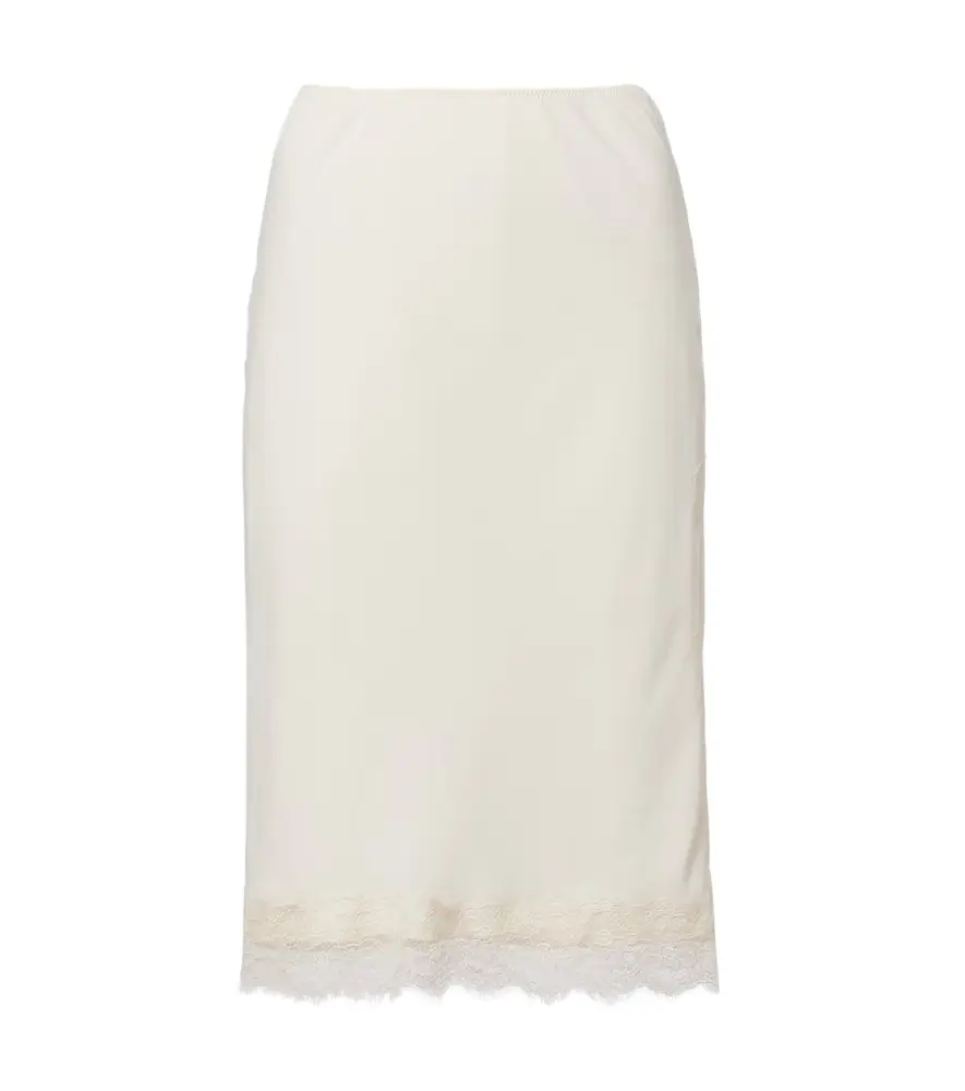 Rohe Róhe Lace-trimmed satin slip skirt