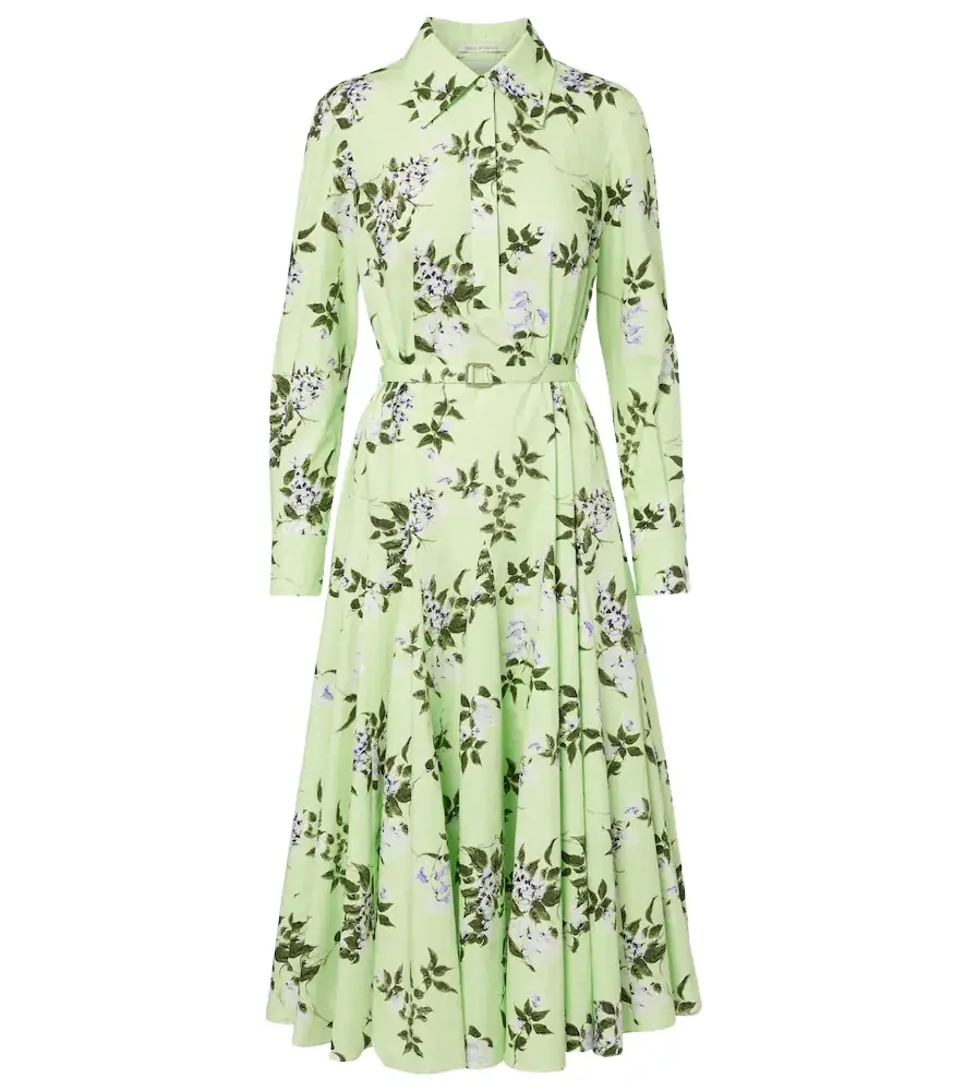 Emilia Wickstead Marione floral belted cotton shirt dress