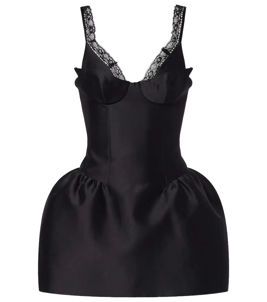Shushu/Tong ace-trimmed minidress