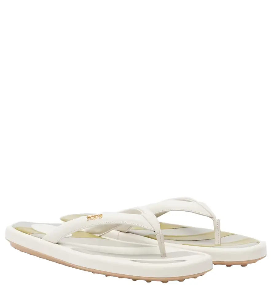 Tod's Striped leather thong sandals