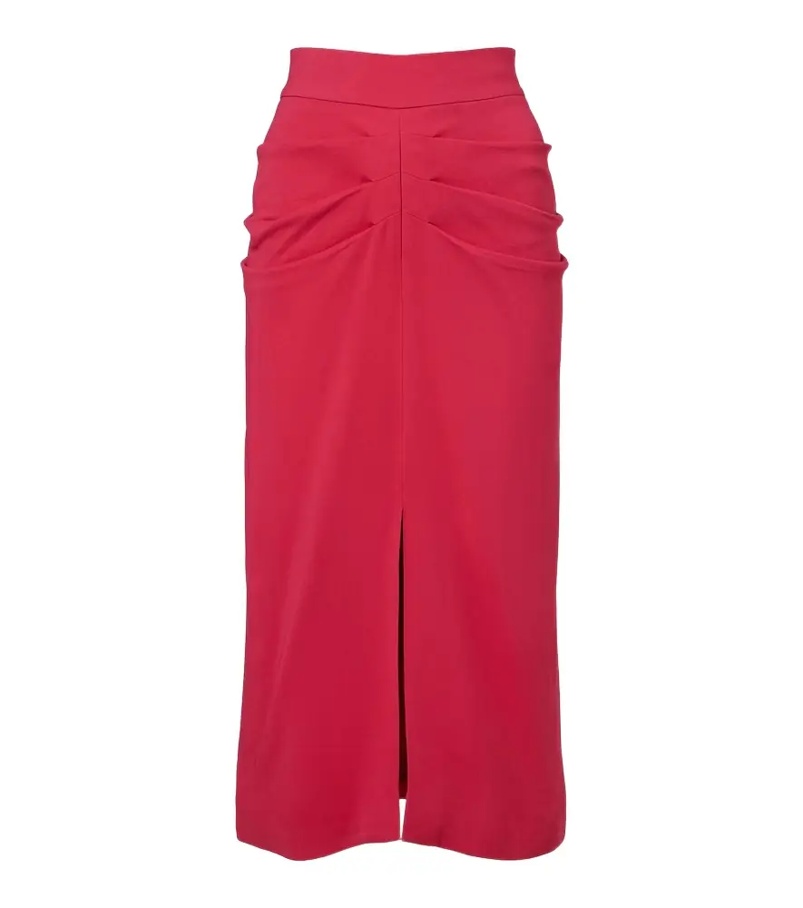 Valentino Gathered crêpe pencil skirt