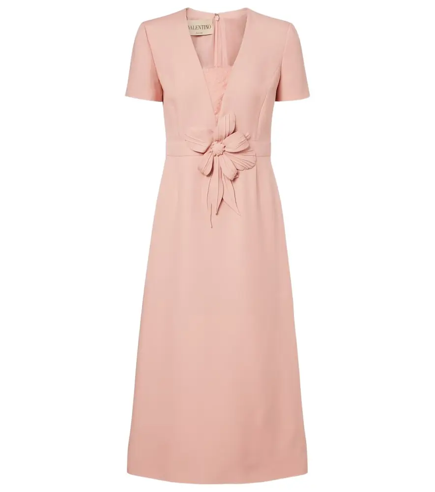 Valentino Crepe Couture floral-appliqué midi dress