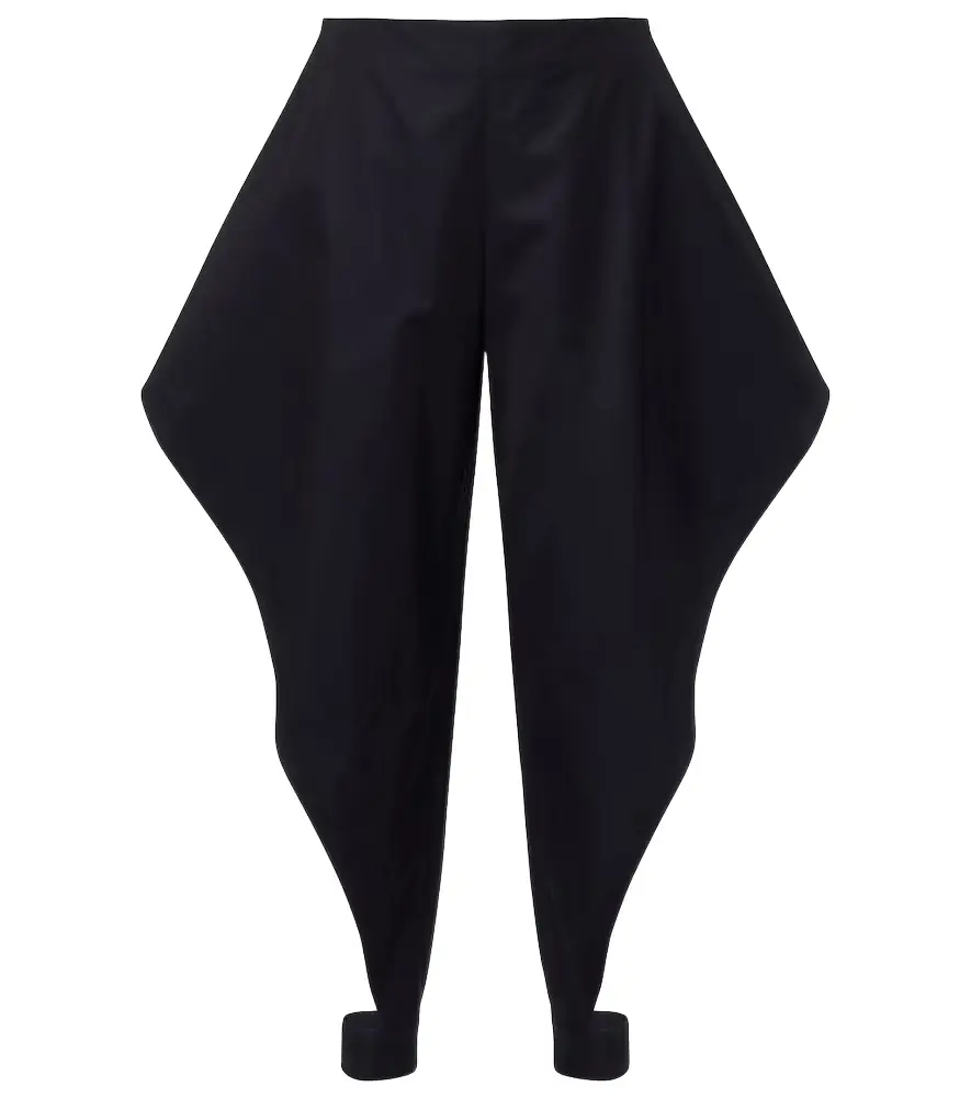 Alaia Alaïa Ruffled cotton gabardine tapered pants