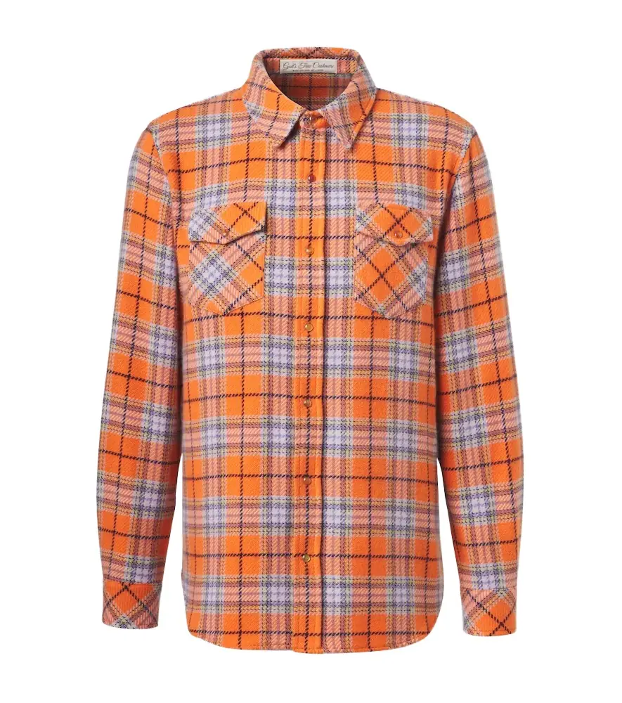 God's True Cashmere Midnight Sun cashmere shirt with carnelian