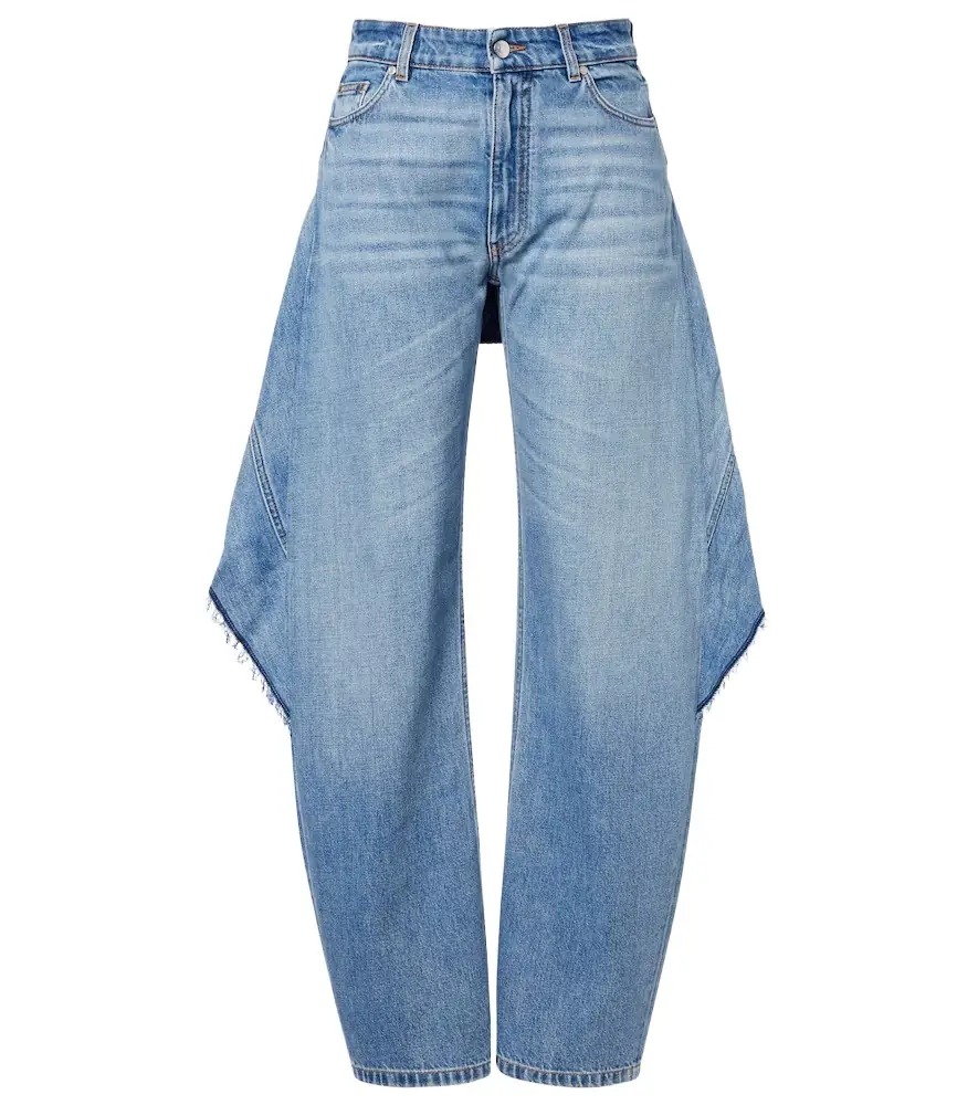 Stella McCartney Paneled barrel-leg jeans