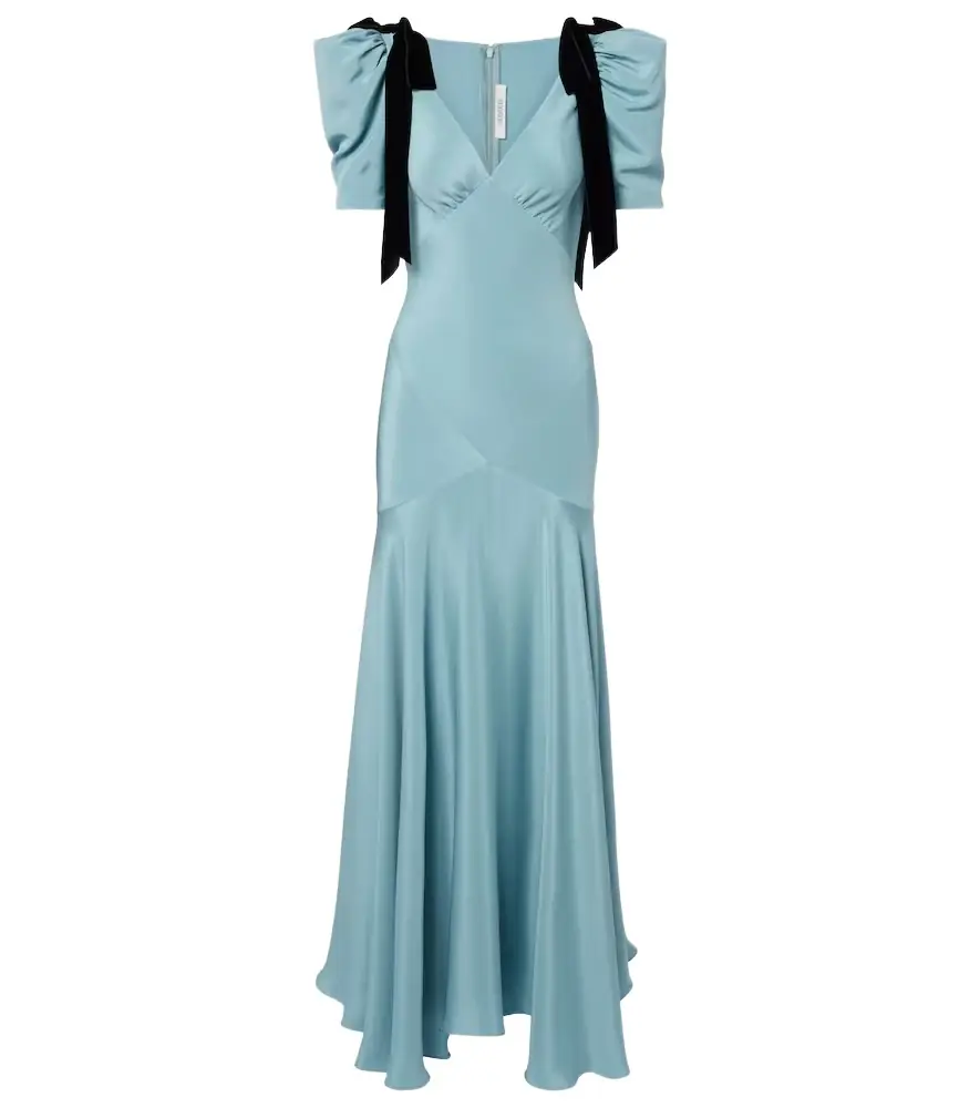 Rodarte Bow-detail silk satin maxi dress