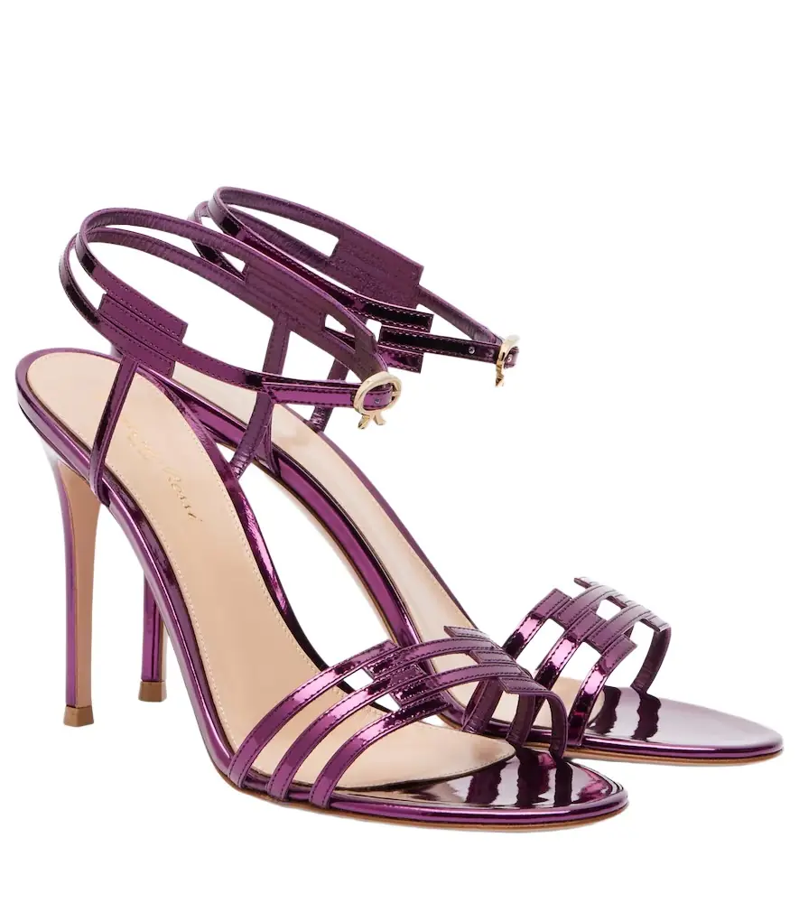 Gianvito Rossi Metallic leather sandals
