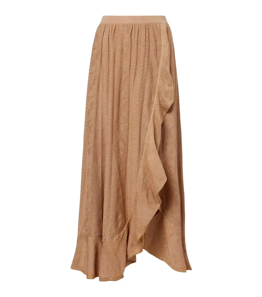 Zimmermann Aster pointelle lamé maxi skirt