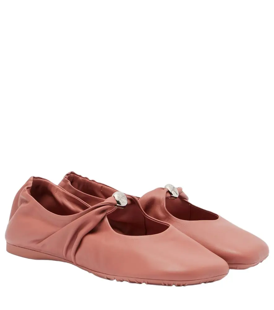 Loewe Pebble Soft leather Mary Jane flats