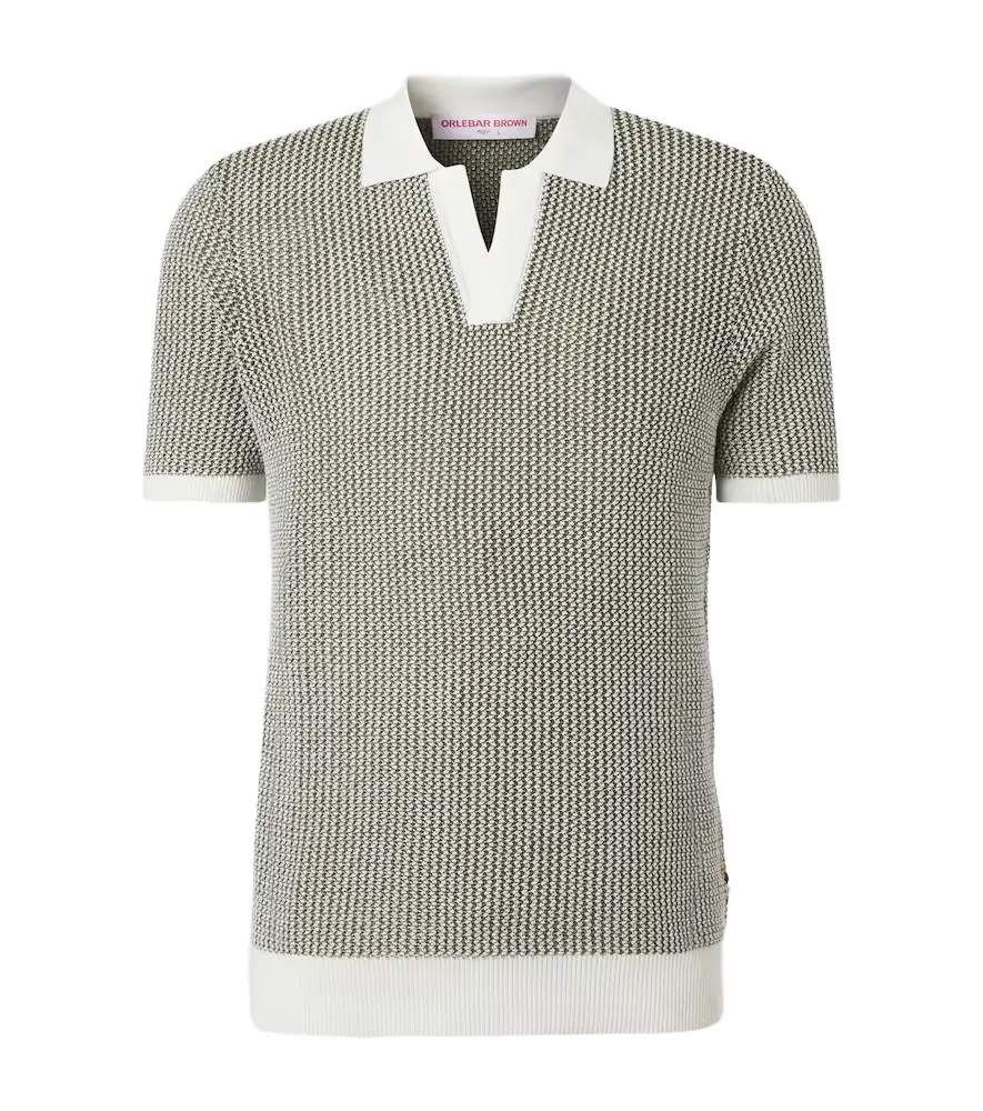 Orlebar Brown Horton crochet cotton polo sweater