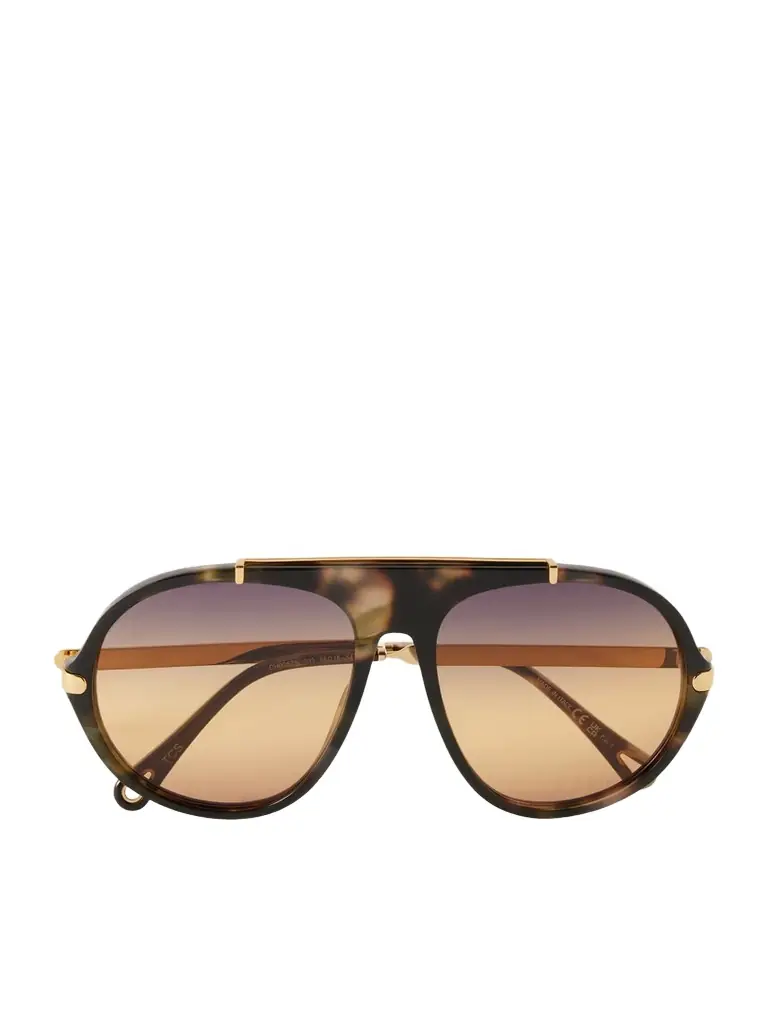 Chloé Aly Aviator-frame Acetate Sunglasses