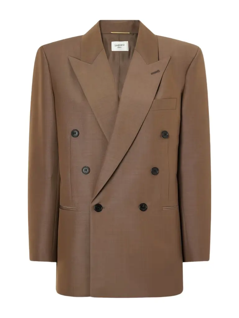 Saint Laurent Double-breasted Wool And Mohair-blend Blazer