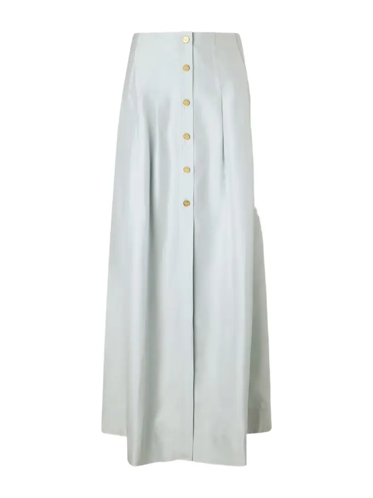 Le Kasha Amou Pleated Silk Maxi Skirt