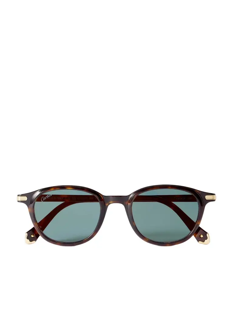 Cartier Eyewear Round-Frame Tortoiseshell Acetate Sunglasses - Men