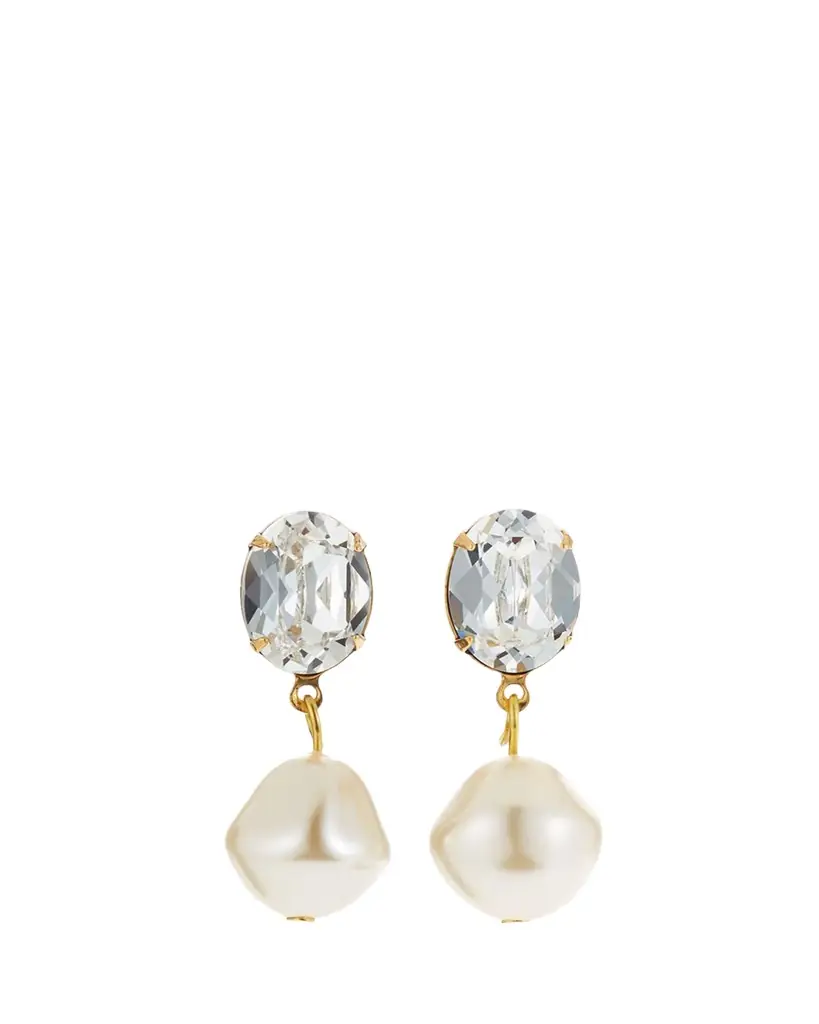 Jennifer Behr Tunis Crystal-Pearl Drop Earrings