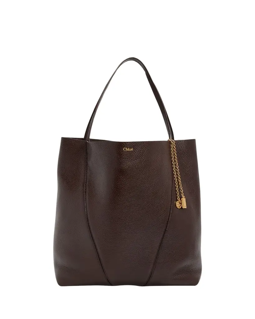 Chloe Spin Grained Leather Tote Bag