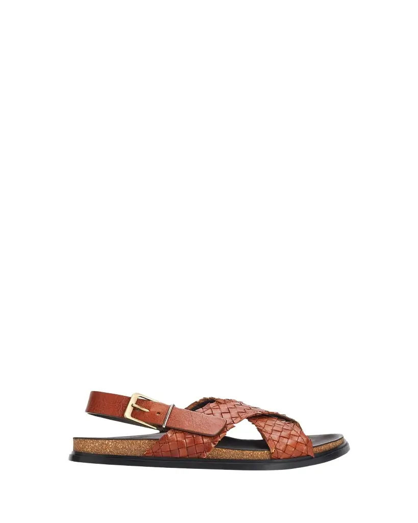 THE ROW Woven Leather Buckle Sandals