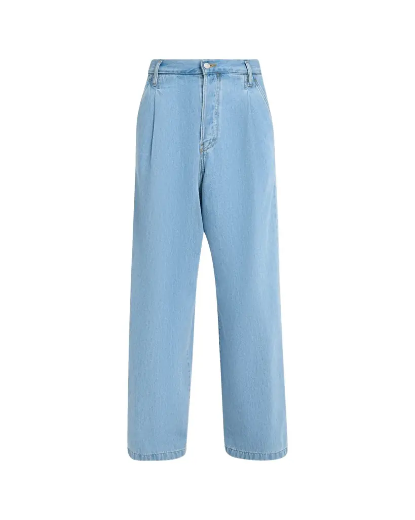 Dries Van Noten Men's Light Blue Pleated Denim Jeans