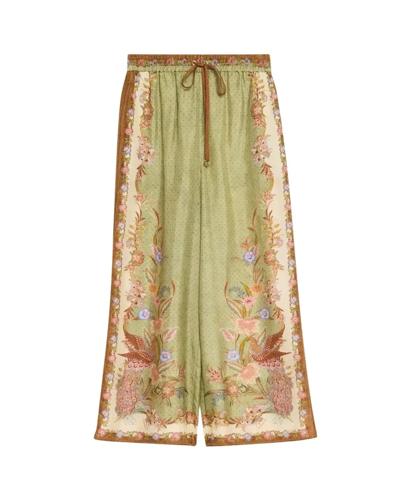 Zimmermann Indra Silk Drawstring Pants